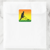 Grünrasendienste Quadratischer Aufkleber (Tasche)
