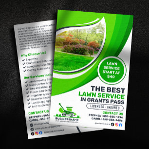 Grünrasenpflege Landschaftsbau Mähen Mulchservice Flyer