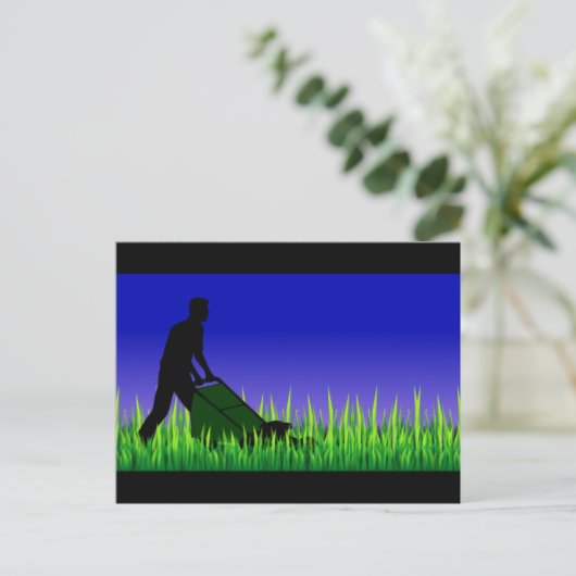 Grünrasenpflege Postkarte (Stehend Vorderseite)