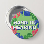 Grünrosa blaue tropische Blätter sind schwer zu hö Button (Vorne & Hinten)