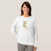 Grünrosa Blume Langschläfer T - Shirt (Vorne ganz)