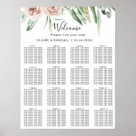 Grünrosa Blütenblütensitzkarte Poster