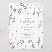 Grünrosa Brautparty Einladung (Vorne/Hinten)