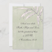 Grünrosa Christliche Hochzeit mit Flora Einladung (Rückseite)
