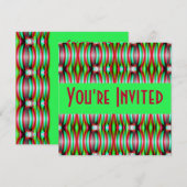 grünrosa Fraktal Einladung (Vorne/Hinten)