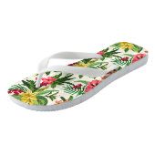 Grünrosa gelbes tropisches Blossom Badesandalen (Schrägansicht)