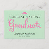 Grünrosa Graduate Words of Wisdom Abschluss Begleitkarte (Vorderseite)