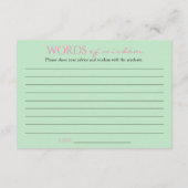 Grünrosa Graduate Words of Wisdom Abschluss Begleitkarte (Rückseite)