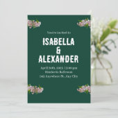 Grünrosa kreative Blume Einladung zur Hochzeit (Stehend Vorderseite)