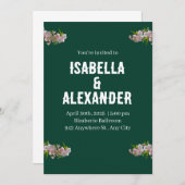 Grünrosa kreative Blume Einladung zur Hochzeit (Vorne/Hinten)