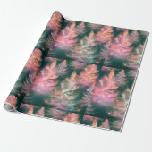 Grünrosa Lila weiße Bäume Moderne Weihnachten Geschenkpapier (Ungerollt)