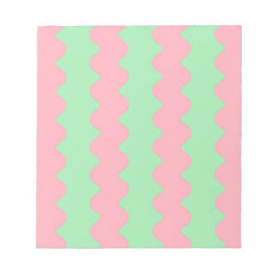 Grünrosa Wavy Strip Minimalistisch Modernes Büro Notizblock