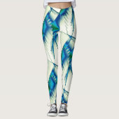 Grünsägen oder Zickzack auf intensiven Zyan bis kö Leggings (Vorderseite)