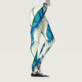 Grünsägen oder Zickzack auf intensiven Zyan bis kö Leggings (Rechts)