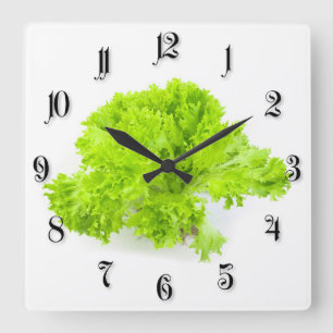 Grünsalat Quadratische Wanduhr