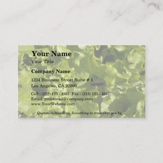 Grünsalat Visitenkarte (Vorderseite)