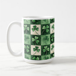 GRÜNSCHATTIERUNGEN IRISCH KELTISCHE SHAMROCKS KAFFEETASSE