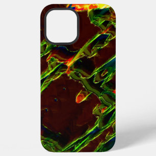 Grünschattierungen verblassen in der Flamme des Fe iPhone 12 Pro Max Hülle