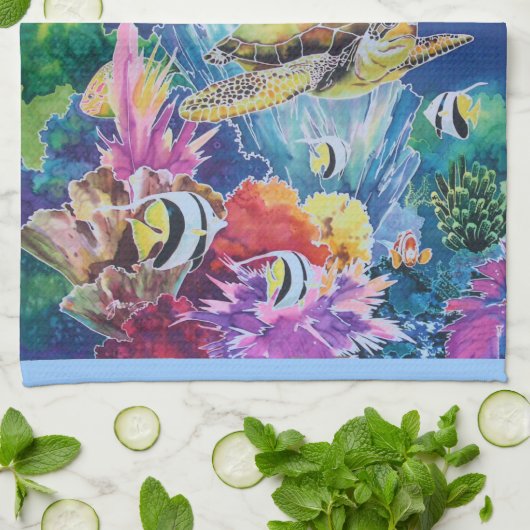 Grünschildkröte Geschirrtuch (Gefaltet)