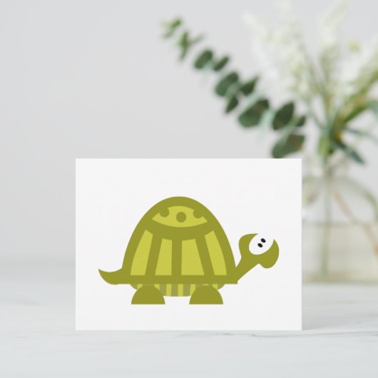 Grünschildkröte Postkarte (Stehend Vorderseite)