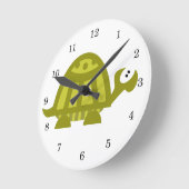 Grünschildkröte Runde Wanduhr (Winkel)