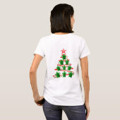 Grünschildkröten Weihnachtsbaum T-Shirt (Schwarz voll)