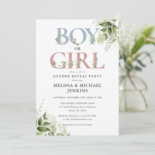 Grünschreiben von Jungen oder Mädchen — Party Einladung (Stehend Vorderseite)