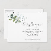 Grünschrift Ändern des Datums Save the Date Ankündigungspostkarte (Vorne/Hinten)