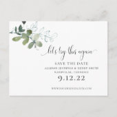 Grünschrift Ändern des Datums Save the Date Ankündigungspostkarte (Vorderseite)