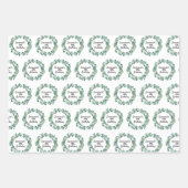 Grünschrift für den Geburtstag des Eukalyptus Geschenkpapier Set (Vorderseite)