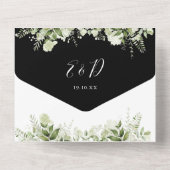 Grünschrift Herz Schwarz und Weiß Hochzeit All In One Einladung (Rückseite)