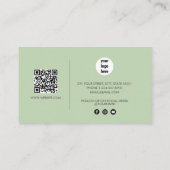 Grünschrift Script QR Code Social Media Visitenkarte (Rückseite)