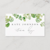 Grünschrift Script QR Code Social Media Visitenkarte (Vorderseite)