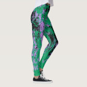 Grünschwarze lila Textur Leggings (Rechts)