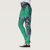 Grünschwarze lila Textur Leggings (Links)