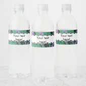 Grünschwarze lila Textur Wasserflaschenetikett (Flaschen)