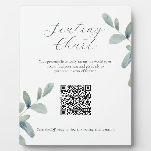 Grünsitzdiagramm-Zeichen mit QR-Code Plaque Fotoplatte (Vorderseite)