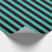 Grünspan Grün und Schwarz gestreift Geschenkpapier (Ecke)