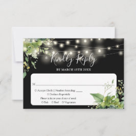 Grünstreifen leuchten schwarz-weiß Hochzeit RSVP Karte
