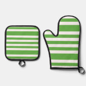 Grünstreifen Ofenhandschuh & Topflappen-Set (Vorderseite)
