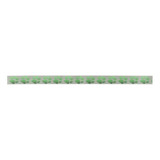 Grünstreifen Paw Print Satinband (Vorderseite)