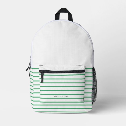 Grünstreifen Trendy Moderne Minimal einfach Bedruckter Rucksack (Vorderseite)