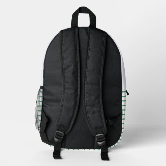 Grünstreifen Trendy Moderne Minimal einfach Bedruckter Rucksack (Rückseite)