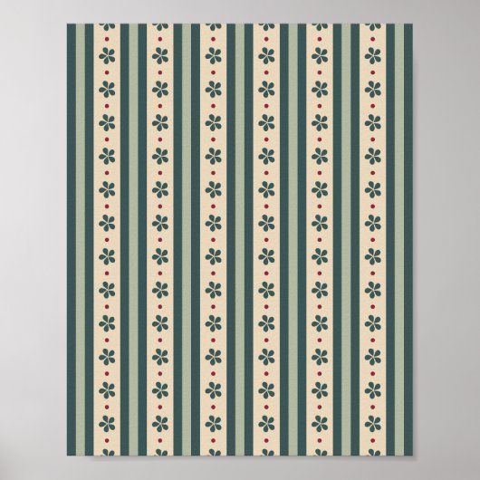 Grünstreifen und Blume Poster (Vorne)