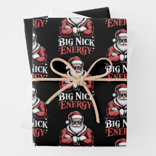 Grunt Style Big Nick Energie lustiger Santa Weihna Geschenkpapier Set
