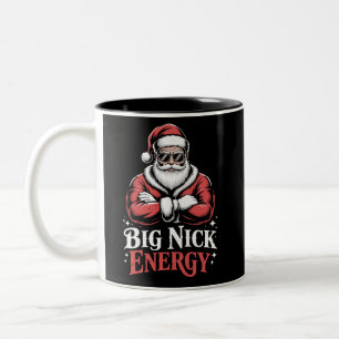 Grunt Style Big Nick Energie lustiger Santa Weihna Zweifarbige Tasse