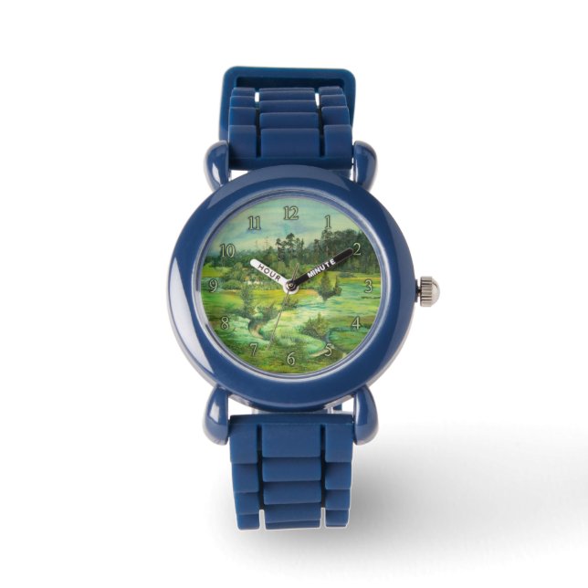 Grüntal-Malerei Wasserfarbe Armbanduhr (Vorderseite)