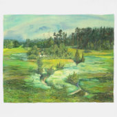 Grüntal-Malerei Wasserfarbe Fleecedecke (Vorderseite (Horizontal))