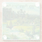 Grüntal-Malerei Wasserfarbe Glasuntersetzer (Rückseite)