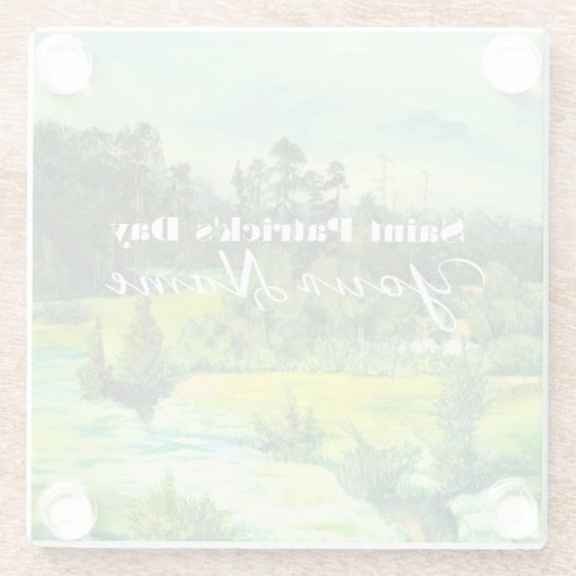 Grüntal-Malerei Wasserfarbe Glasuntersetzer (Rückseite)